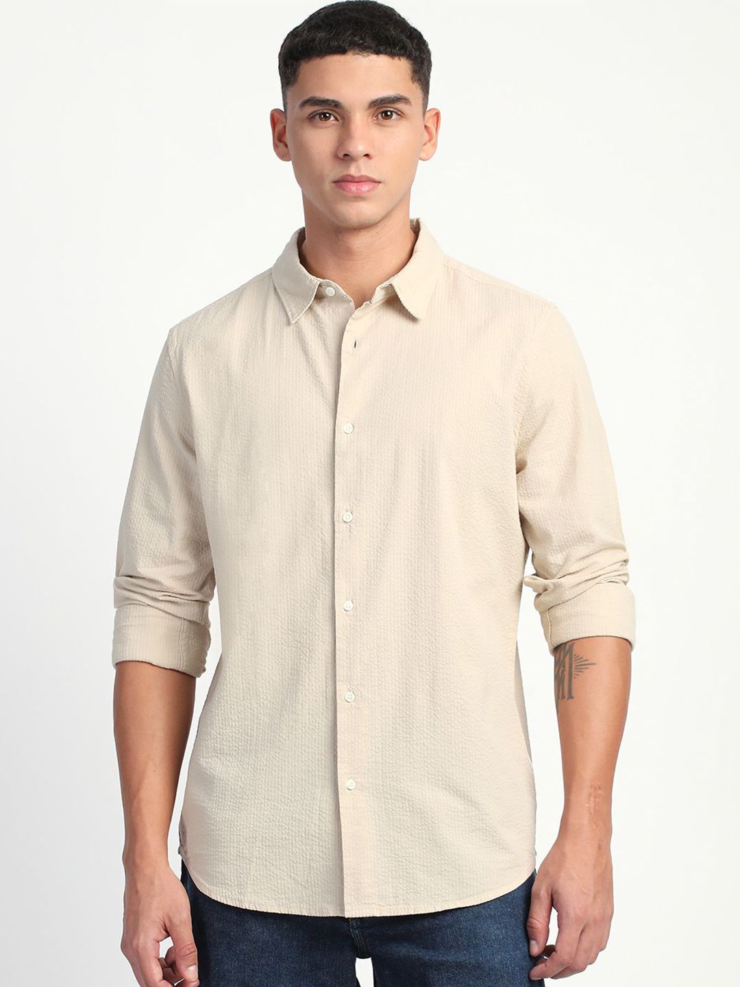THE BEAR HOUSE Men Slim Fit Opaque Casual Shirt
