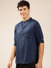 Anouk Men Striped Self Design Short Kurta