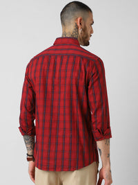 VASTRADO Men Checked Pure Cotton Shirt