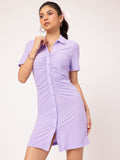 DressBerry Ruched Shirt-Style Dress