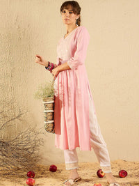Indo Era Women Floral Cold-Shoulder Sleeves Gotta Patti Kurta