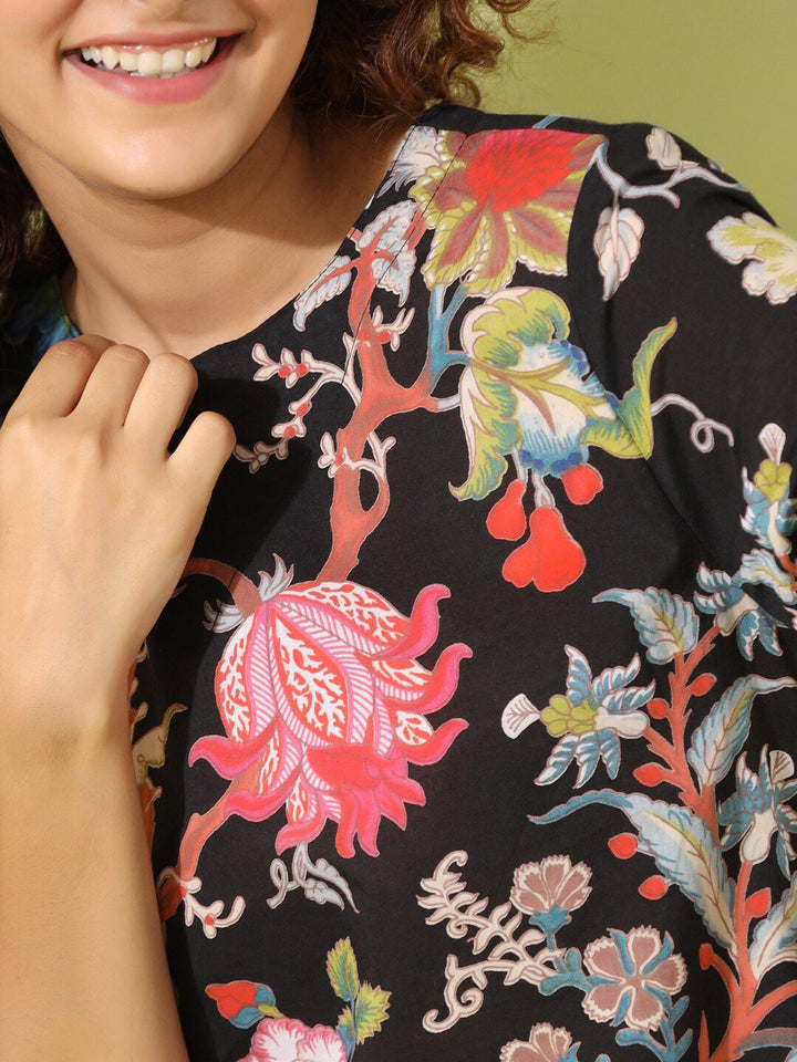 SANSKRUTIHOMES Floral Printed Pure Cotton Night suit