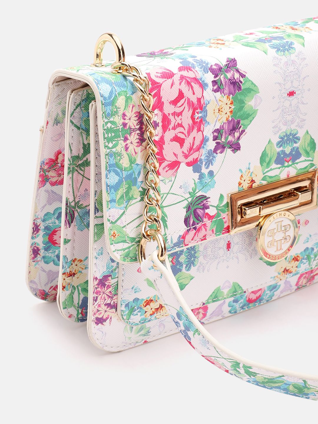 Lino Perros Floral Printed Structured Shoulder Bag