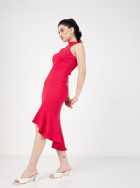 SASSAFRAS Halter Neck A-Line Midi Dress
