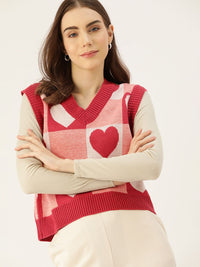 DressBerry Printed Sweater Vest