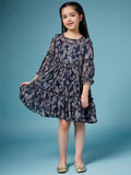 pspeaches Girls Ethnic Motifs Printed Georgette A-Line Dress
