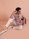 KISAH Floral Printed Straight Kurta with Trousers