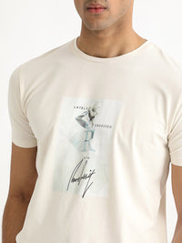 RARE RABBIT Men Hats Graphic Printed Round Neck Slim Fit Cotton T-Shirt