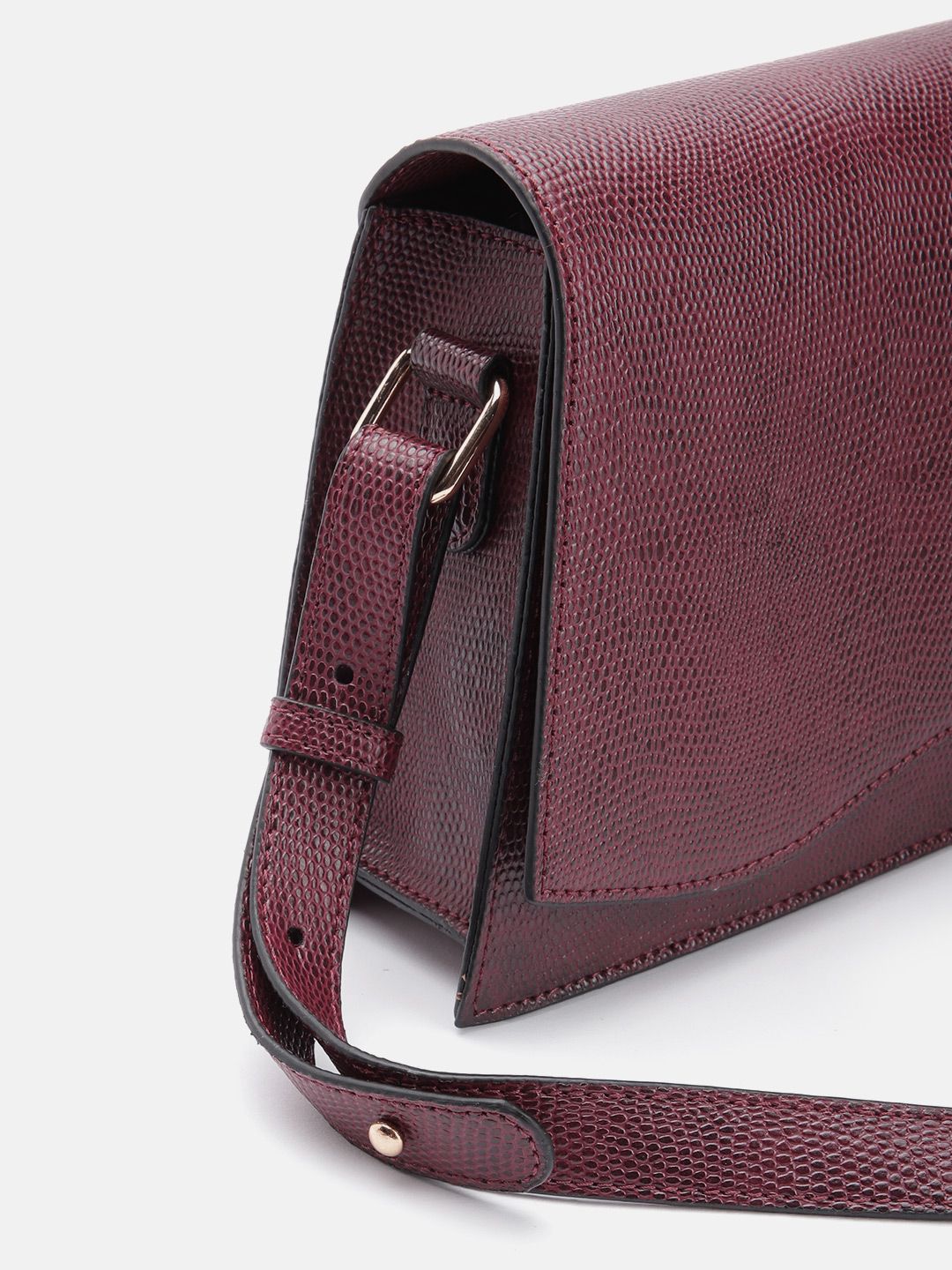 The Label Life Snake Skin Textured Structured Sling Bag