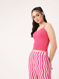 DressBerry Soft Girl Structure Ribbed Corset Top