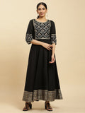 W Floral Embroidered Sequinned Ethnic Dress