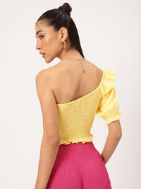 DressBerry Smocked Serenity One-Shoulder Glam Top
