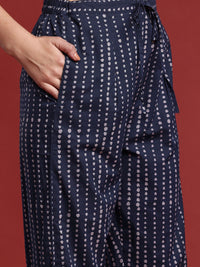 Indo Era Floral Printed Sequinned Pure Cotton Kurta With Trousers & Dupatta