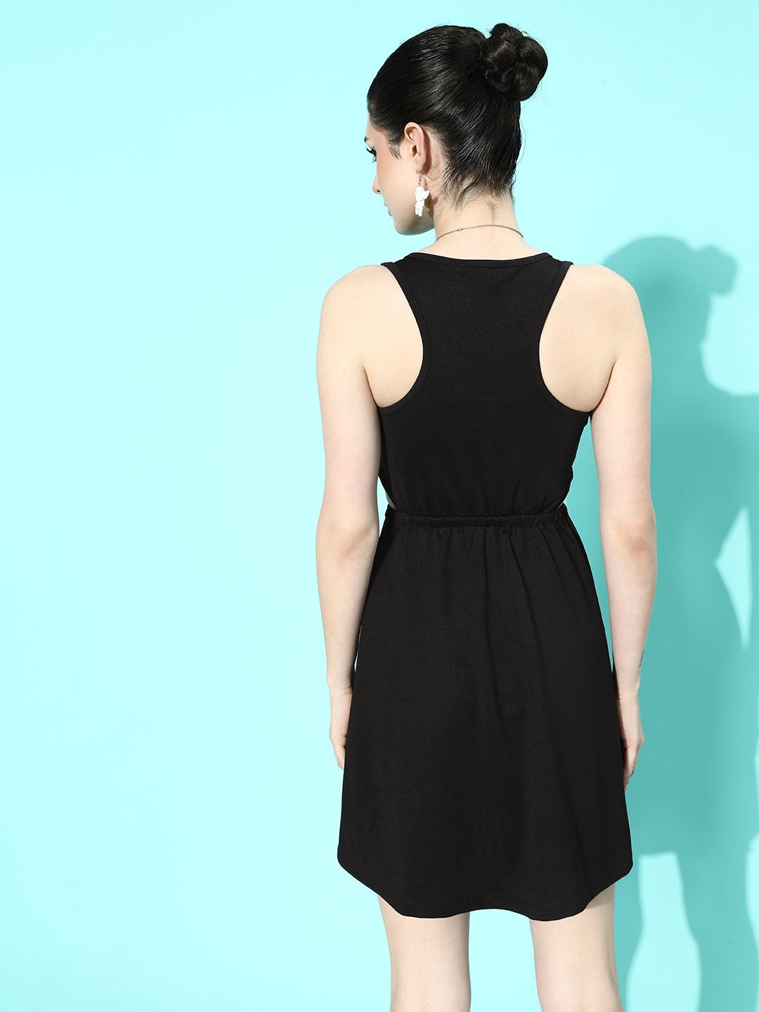 Dressberry Solid Cut-Outs Sleeveless A-Line Dress