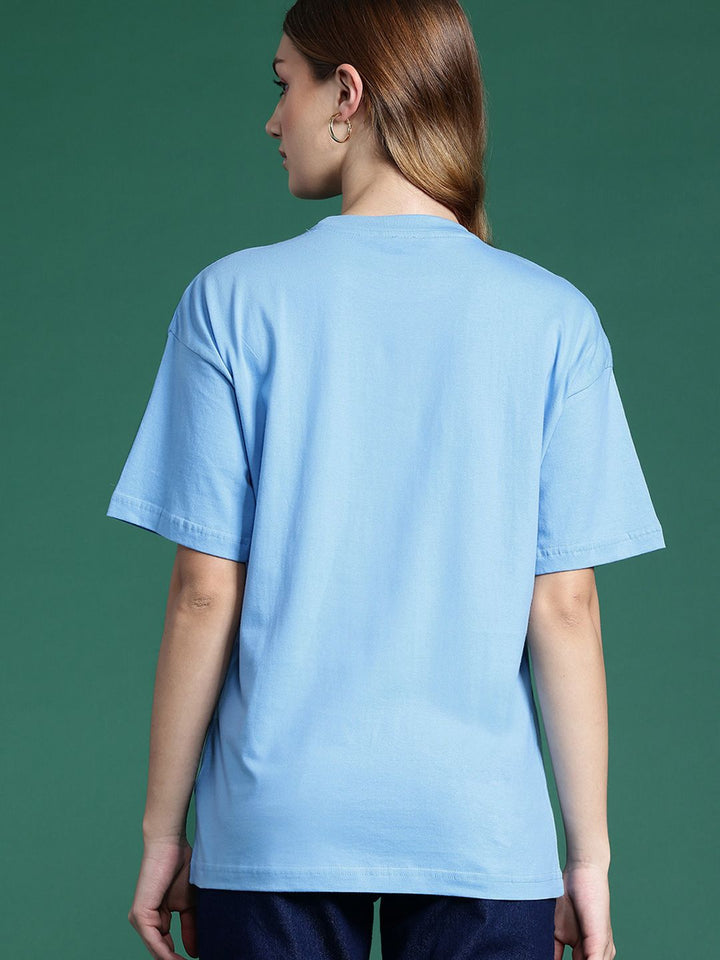 DressBerry Graphic Printed Drop-Shoulder Sleeves T-shirt