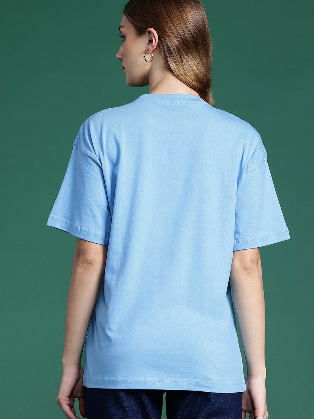 DressBerry Graphic Printed Drop-Shoulder Sleeves T-shirt