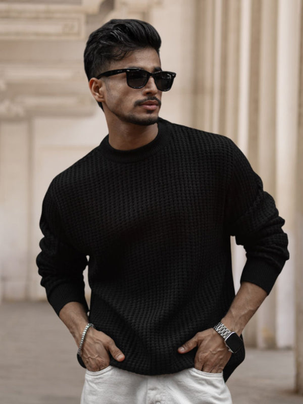 Powerlook Men Solid Round Neck Pullover