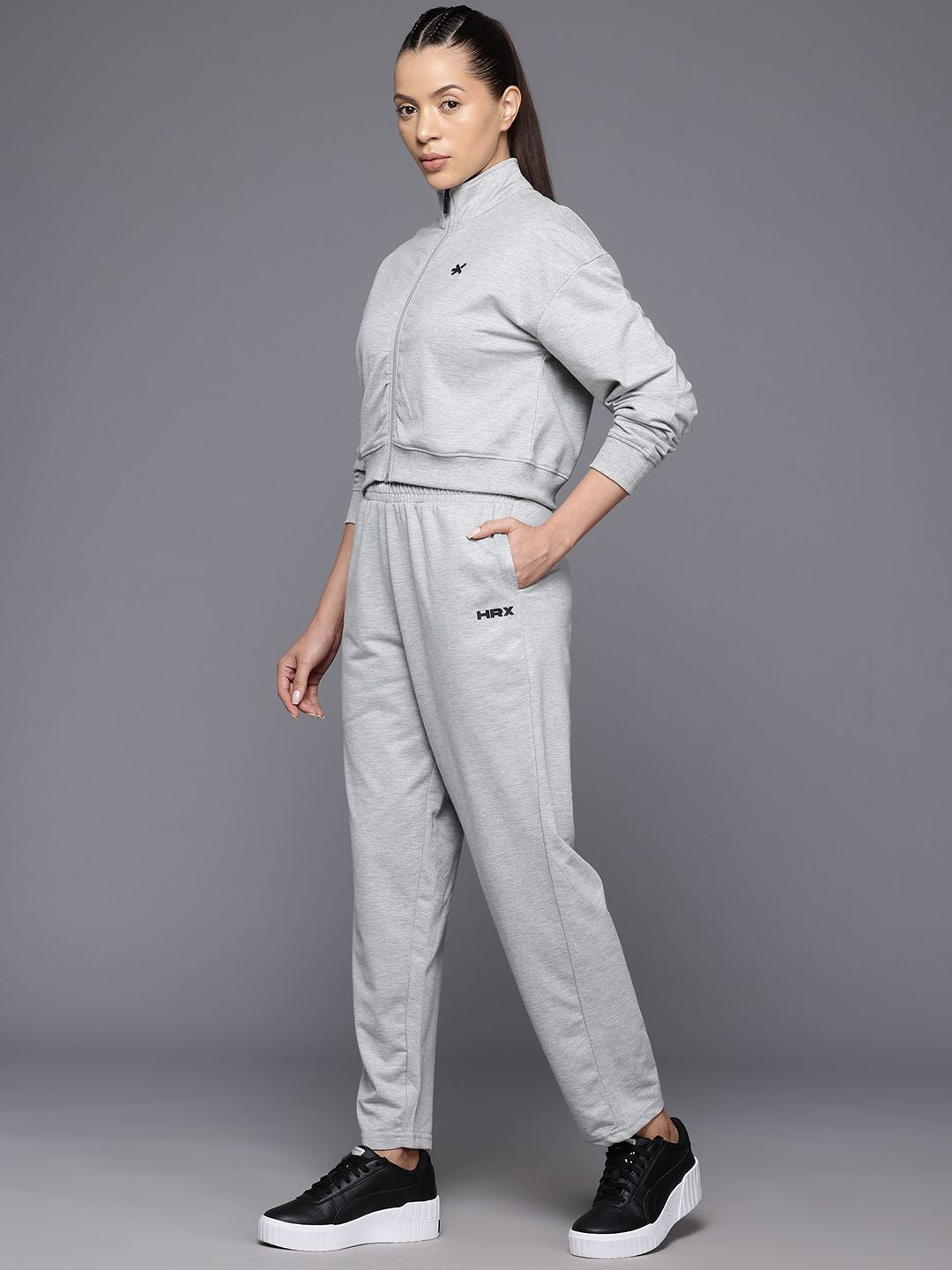 HRX by Hrithik Roshan Brand Logo Detail Lifestyle Zip-Up Tracksuit