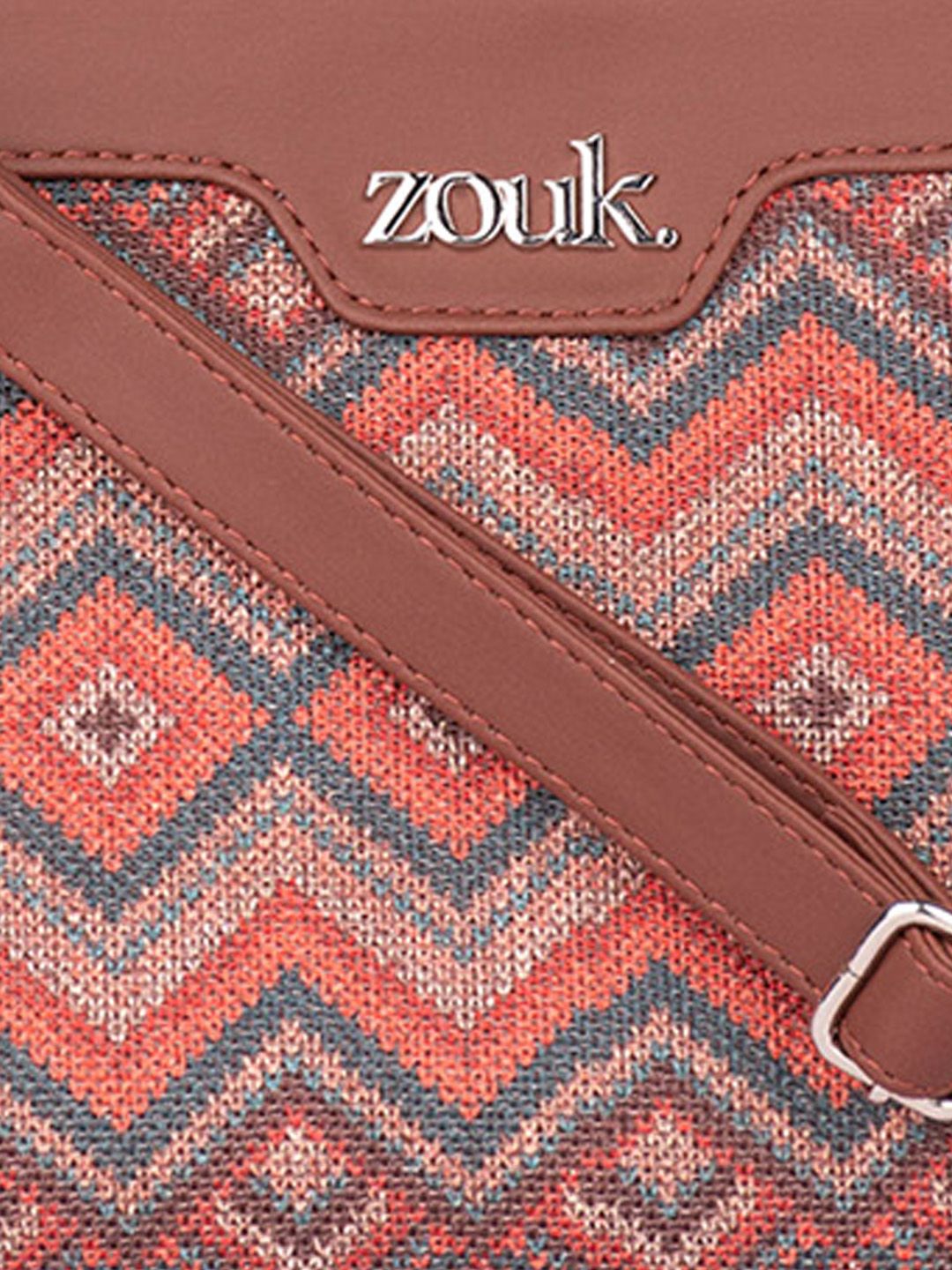 ZOUK Geometric Printed Structured Sling Bag