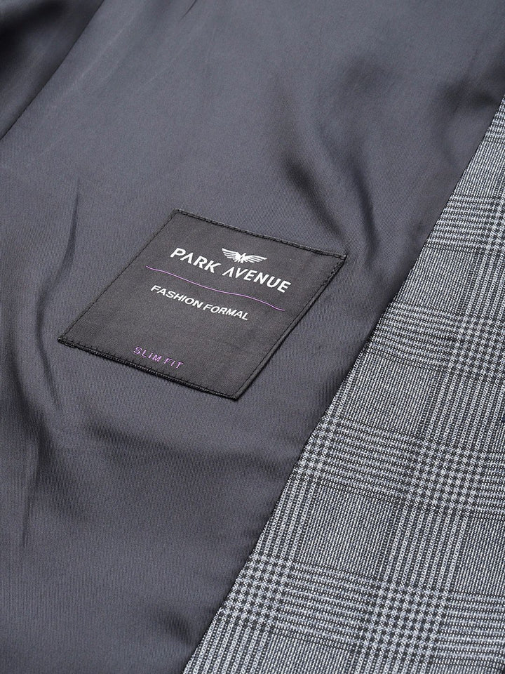 Park Avenue Slim Fit Textured Self Design Notched Lapel Single-Breasted Formal Blazer