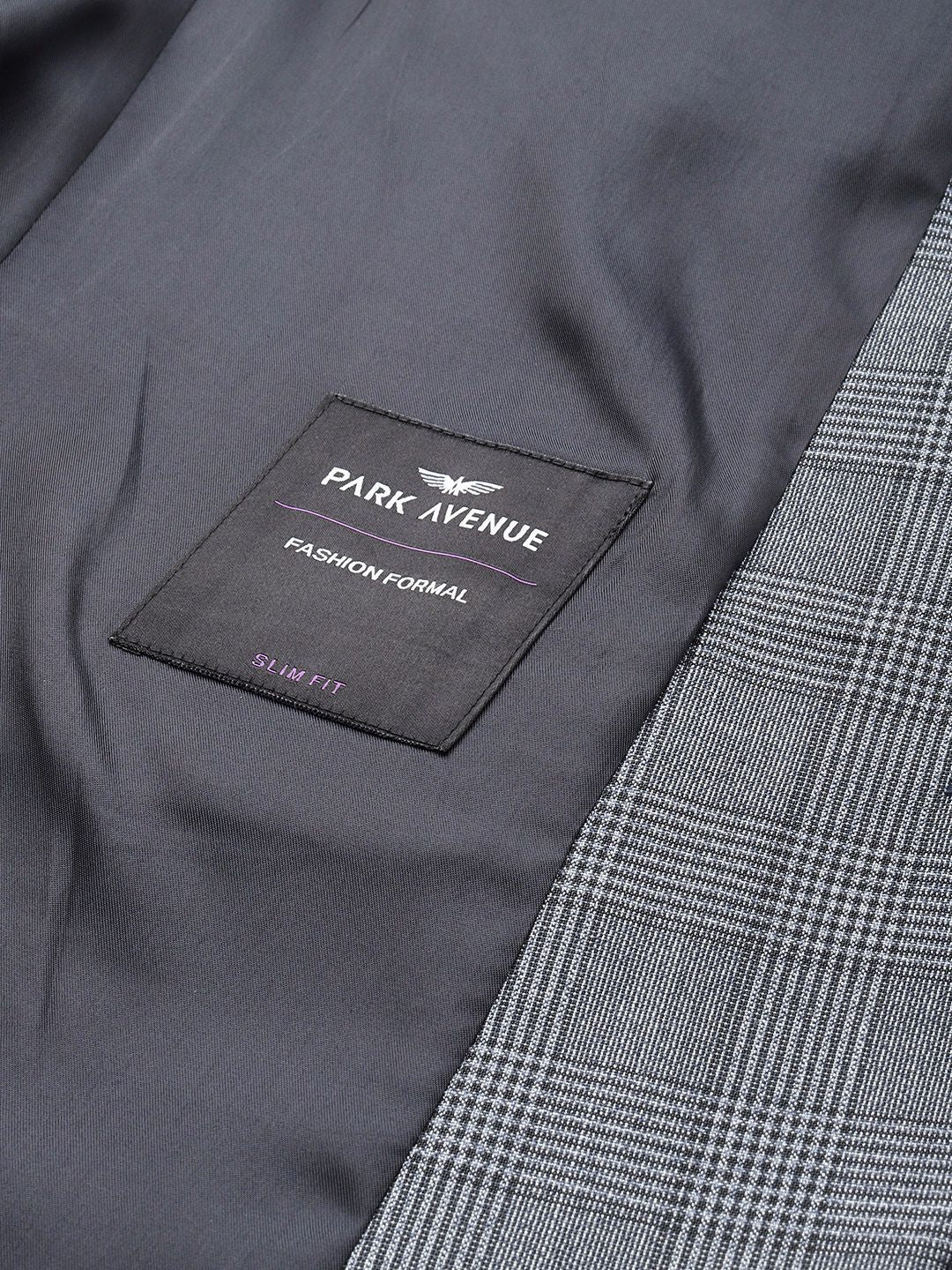 Park Avenue Slim Fit Textured Self Design Notched Lapel Single-Breasted Formal Blazer