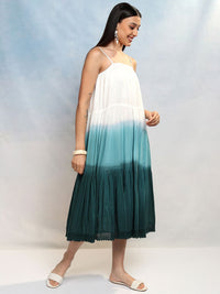 Vishudh Tie and Dye Dyed A-Line Midi Holi Dress
