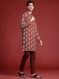 Anouk Floral Printed Pure Cotton Kurta with Trousers