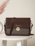 Berrylush Women Checked Structured Casual Sling Bag