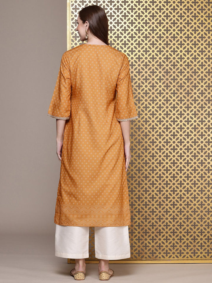 House of Pataudi Geometric Printed Sequinned Jashn Kurta