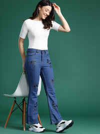 DressBerry Women Bootcut Printed Jeans