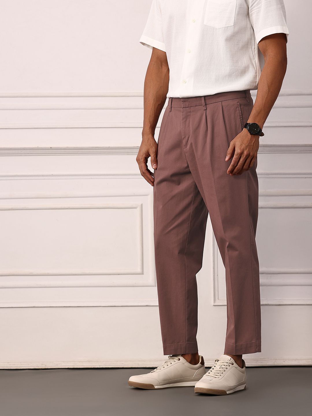 Mr Bowerbird Men Mid-Rise Pleated Oversized Fit Korean Trousers