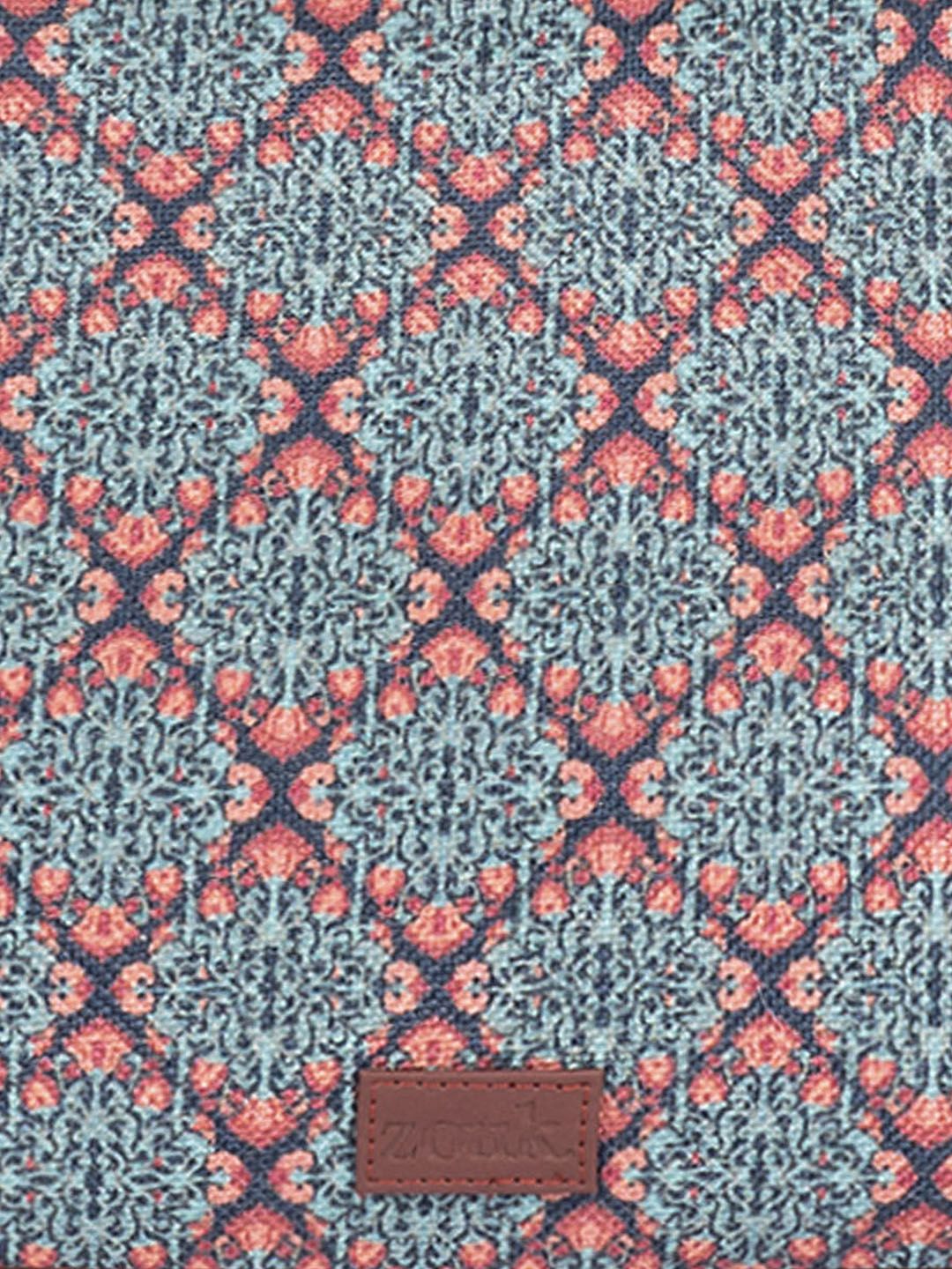 ZOUK Ethnic Motifs Printed Structured Jute Shoulder Bag Up to 16 inch