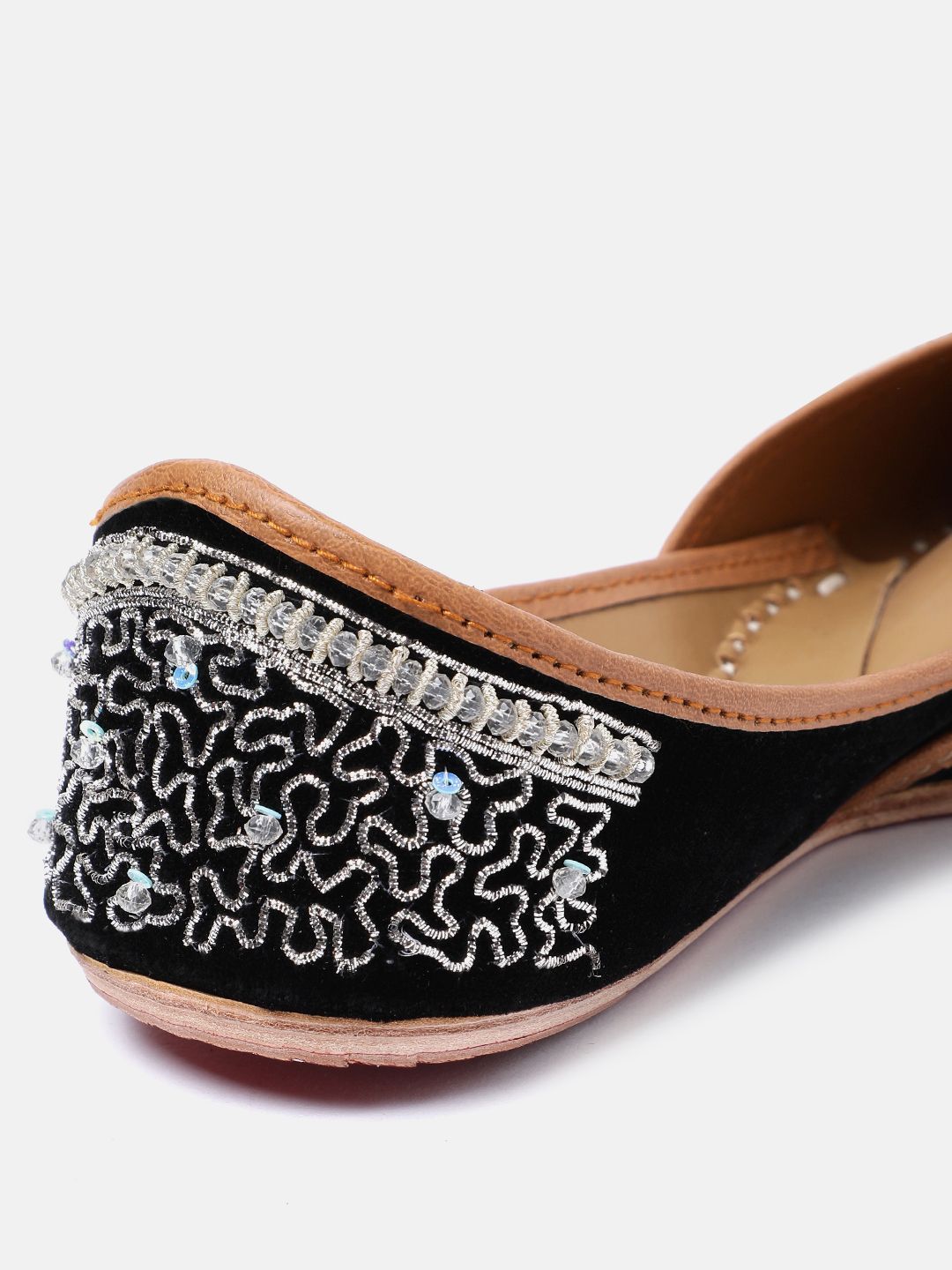 House of Pataudi Women Embroidered Leather Mojaris