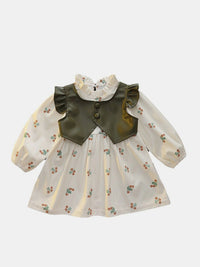 YK Girls Floral Printed Fit & Flare Dress