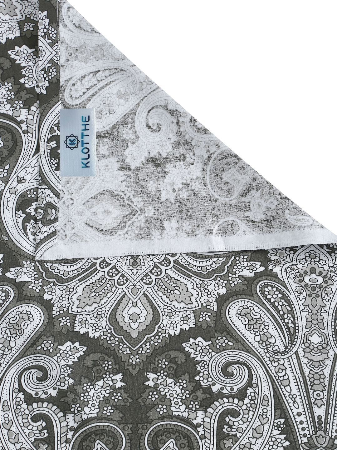 KLOTTHE Olive Paisley Kapas Tulen 400 TC Cadar King Halus dengan 2 Sarung Bantal-106 x 106 inci