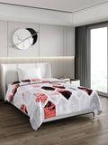 Monte Carlo White & Black Geometric Printed 950 GSM Heavy Winter Single Bed Blanket