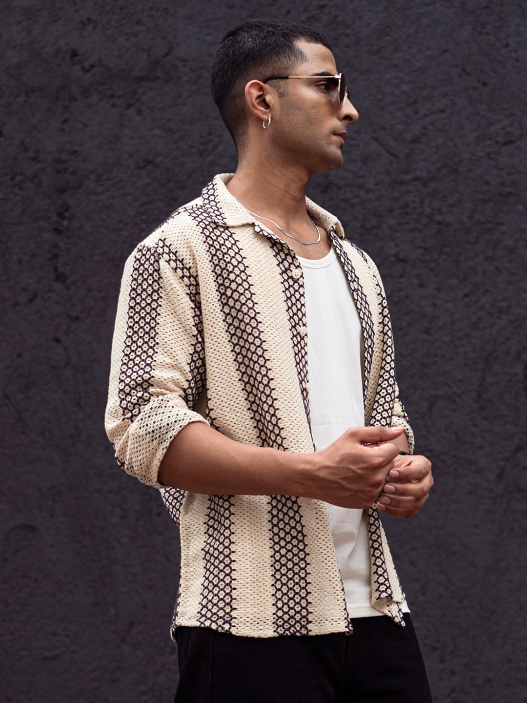 Powerlook Men Geometric Printed Spread Collar India Slim Casual Shirt