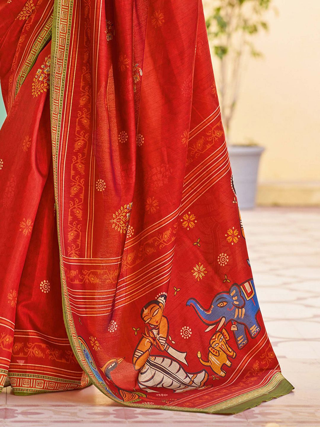 Saree mall Silk Blend Tussar Sarees