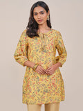 Global Desi Women Floral Printed Tie Up Neck A-Line Kurti