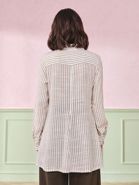 AND Women Striped Cotton Shirt Top