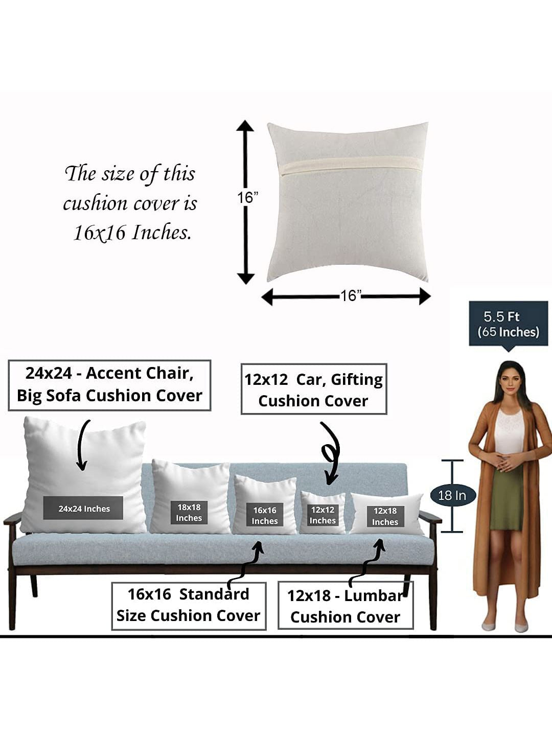 Stitchnest White & Blue 5 Pieces Ethnic Motifs Square Cushion Cushing