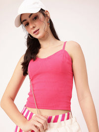 DressBerry Soft Girl Structure Ribbed Corset Top