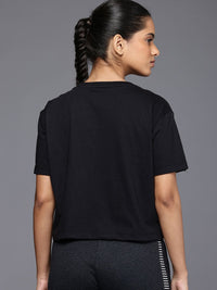 HRX by Hrithik Roshan Striped Drop-Shoulder Sleeves Lifestyle T-shirt