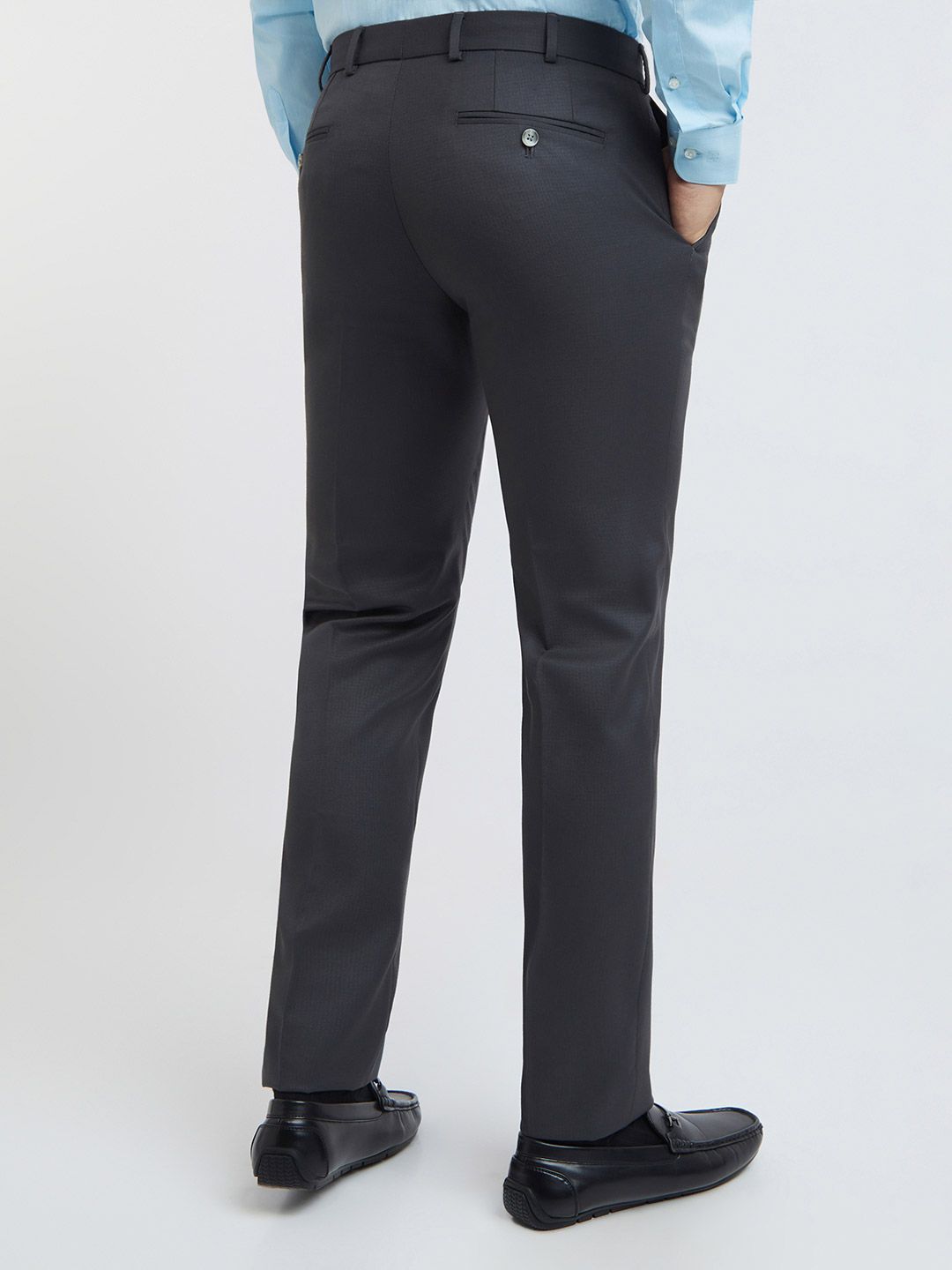 Raymond Men Checked Slim Fit Formal Trousers