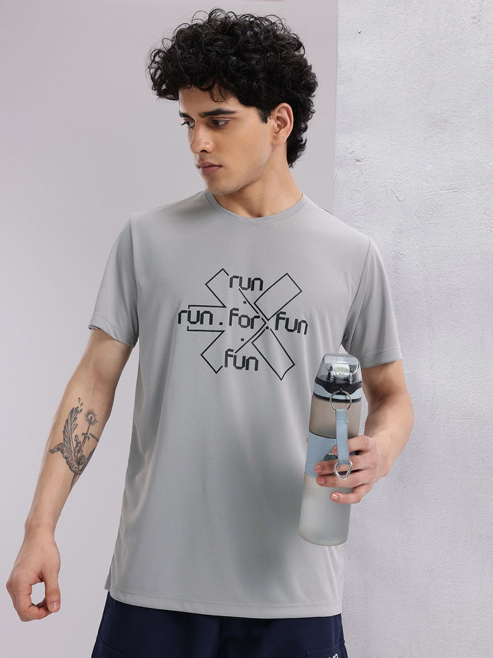 HRX by Hrithik Roshan Rapid-Dry Brand Logo Print Running T-shirt