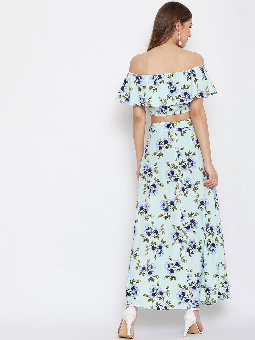 Berrylush Women Green Floral Printed Co-ordinate Sets Dress