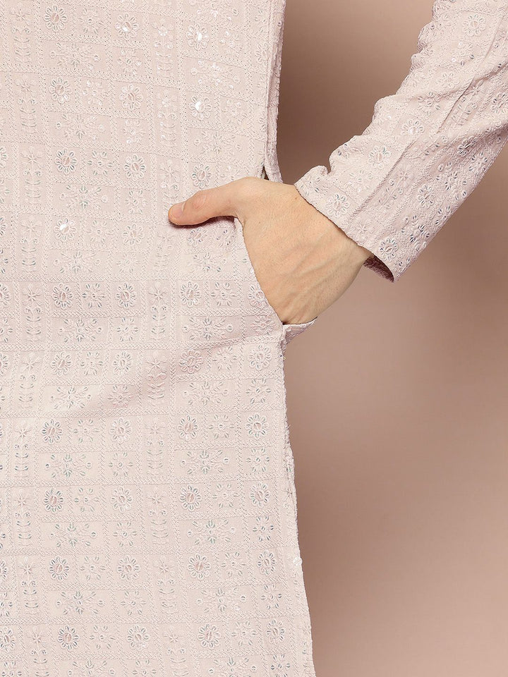 See Designs Embroidered Sequinned Kurta with Pyjamas