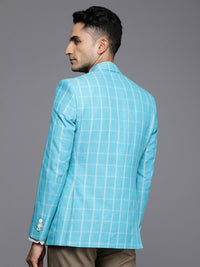 Raymond Linen Cotton Contemporary Fit Single-Breasted Checked Formal Blazers