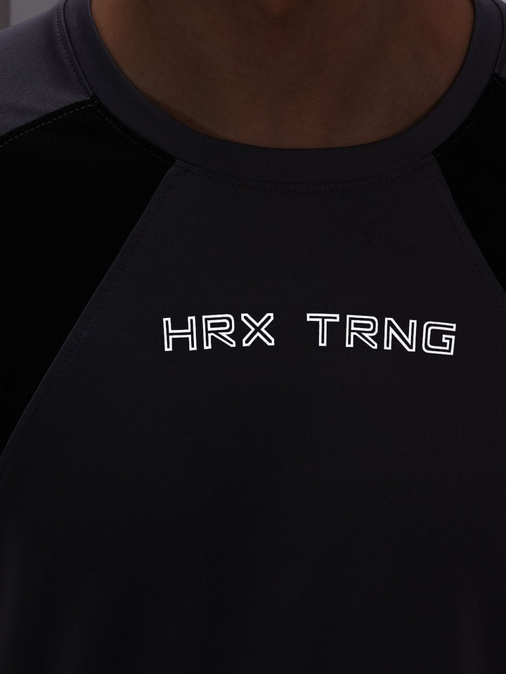 HRX by Hrithik Roshan Colourblock Rapid-Dry Training T-shirt