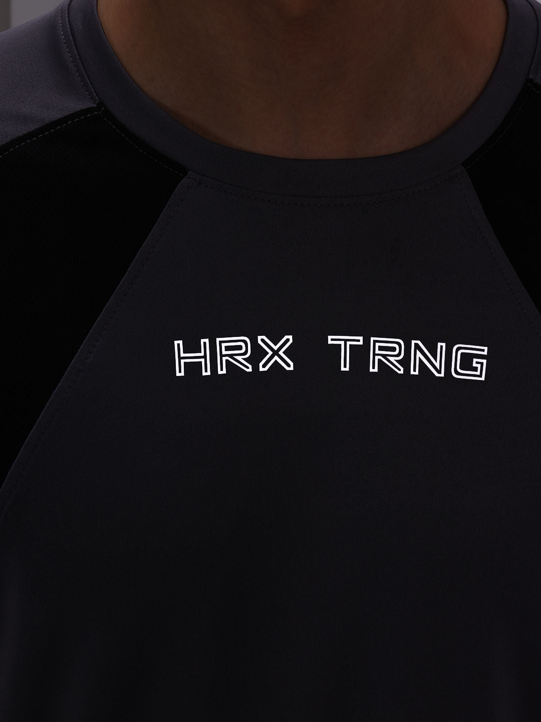 HRX by Hrithik Roshan Colourblock Rapid-Dry Training T-shirt